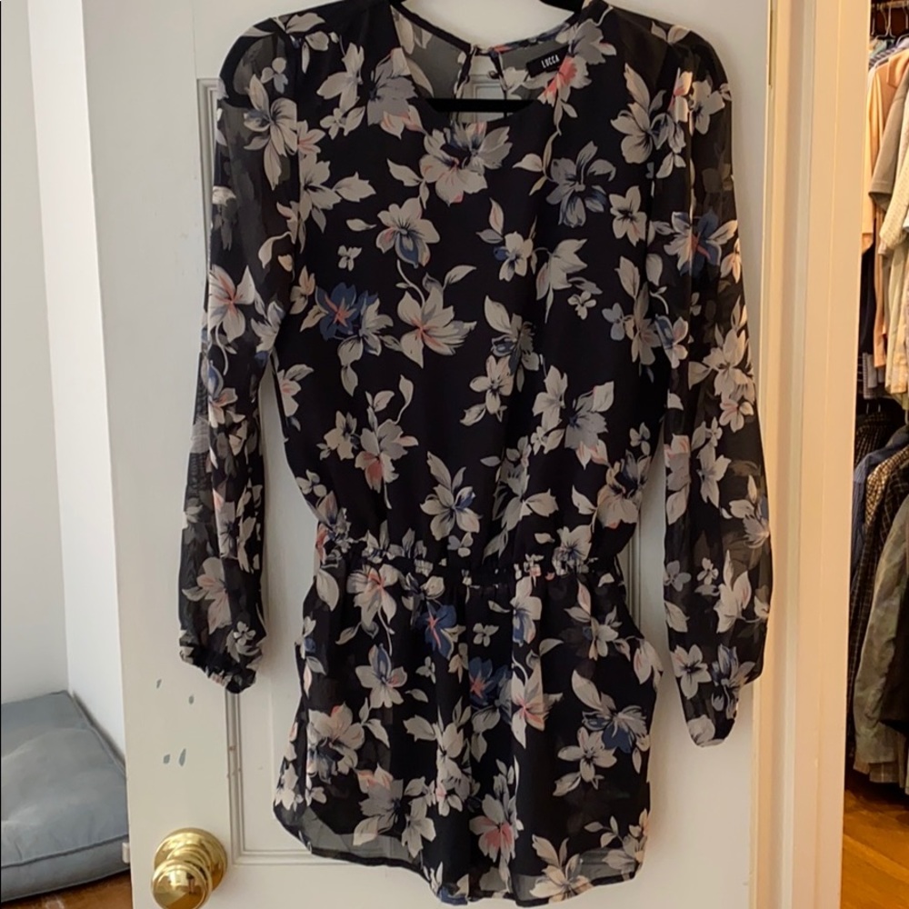 Lucca open back floral romper